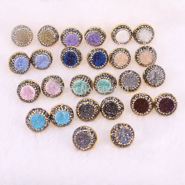 10pairs nature titanium quartz stone stud earrings, gold color pave rhinestone crystal bezel stone earrings t7190617, Golden;silver
10pairs nature titanium quartz stone stud earrings, gold color pave rhinestone crystal bezel stone earrings t7190617, Golden;silver