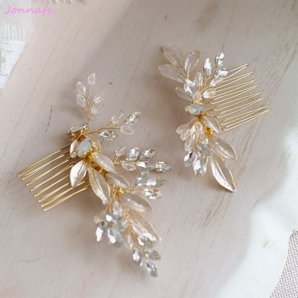 jonnafe gold leaf hair comb pins crystal wedding headpiece vintage bridal hair piece accessories handmade, Golden;white
jonnafe gold leaf hair comb pins crystal wedding headpiece vintage bridal hair piece accessories handmade, Golden;white