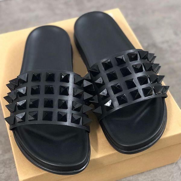 mens designer shoes red bottom spikes slippers genuine leather sandals luxury summer flat flip flops large size, Black
mens designer shoes red bottom spikes slippers genuine leather sandals luxury summer flat flip flops large size, Black