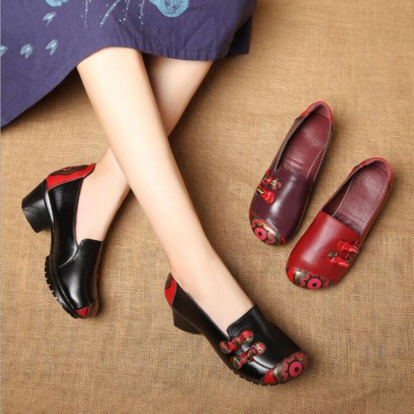 new 2019 retro style handmade women's shoes pumps soft outsole genuine leather 5cm square heels round toe ethnic shoes p-9918, Black
new 2019 retro style handmade women's shoes pumps soft outsole genuine leather 5cm square heels round toe ethnic shoes p-9918, Black