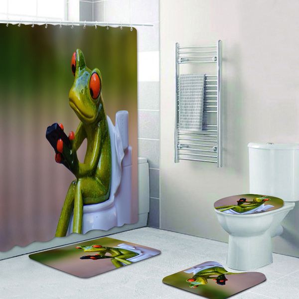 funny 3d frog on toilet shower curtain set porcelain tree frog bathroom curtain kid bath mats rugs carpet home decor accessories
funny 3d frog on toilet shower curtain set porcelain tree frog bathroom curtain kid bath mats rugs carpet home decor accessories