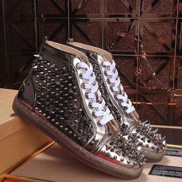 2019 red bottoms studded spikes flat designer sneakers for men women low cut suede glitter party lovers wedding genuine leather rivet lll, Black
2019 red bottoms studded spikes flat designer sneakers for men women low cut suede glitter party lovers wedding genuine leather rivet lll, Black