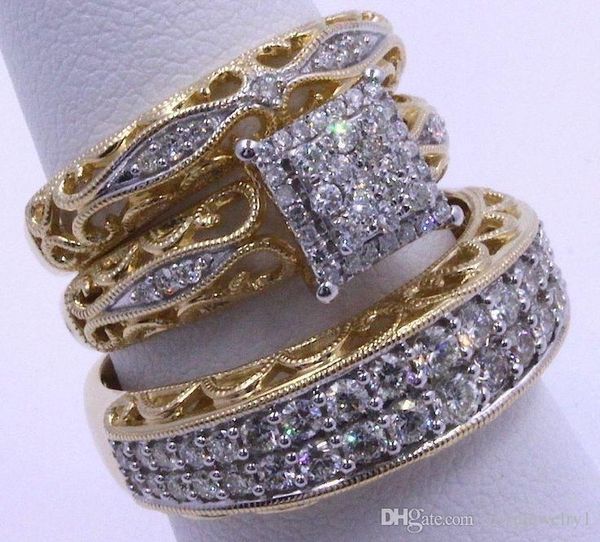 luxurious brand jewelry 925 sterling silver two-tone 18k yellow gold diamond birthstone ring bridal wedding party ring set size 5-12
luxurious brand jewelry 925 sterling silver two-tone 18k yellow gold diamond birthstone ring bridal wedding party ring set size 5-12