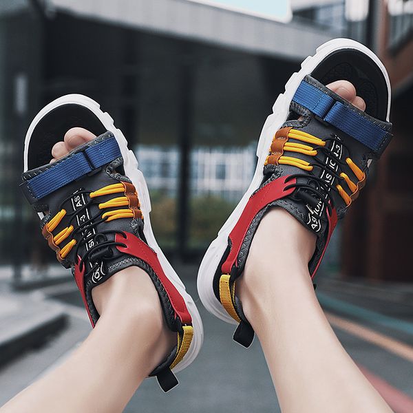 summer male mix color slippers men sandals gladiator beach shoes sport water flip flops sandalia masculina zapatos de hombre, Black 
summer male mix color slippers men sandals gladiator beach shoes sport water flip flops sandalia masculina zapatos de hombre, Black