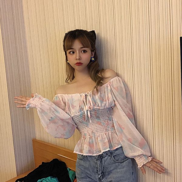 western style corset chiffon shirt 2020 early autumn new long-sleeved floral small shirt design sense minority slimming shirt women, White
western style corset chiffon shirt 2020 early autumn new long-sleeved floral small shirt design sense minority slimming shirt women, White