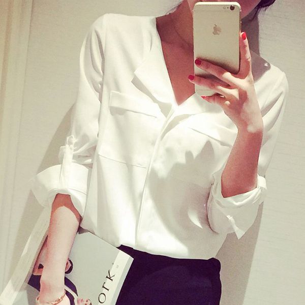 spring and summer new korean version of womens large size fashion casual shirt bottom chiffon shirt-white top
spring and summer new korean version of womens large size fashion casual shirt bottom chiffon shirt-white top