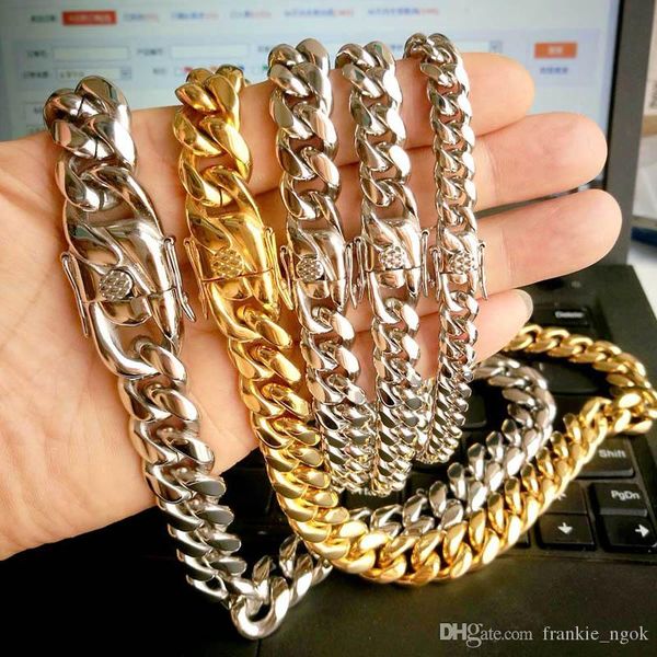 gold filled men cuban chain necklace bracelet stainless steel jewelry high polished curb link double safety clasp 5/8/10/12/14/16/18mm, Silver
gold filled men cuban chain necklace bracelet stainless steel jewelry high polished curb link double safety clasp 5/8/10/12/14/16/18mm, Silver