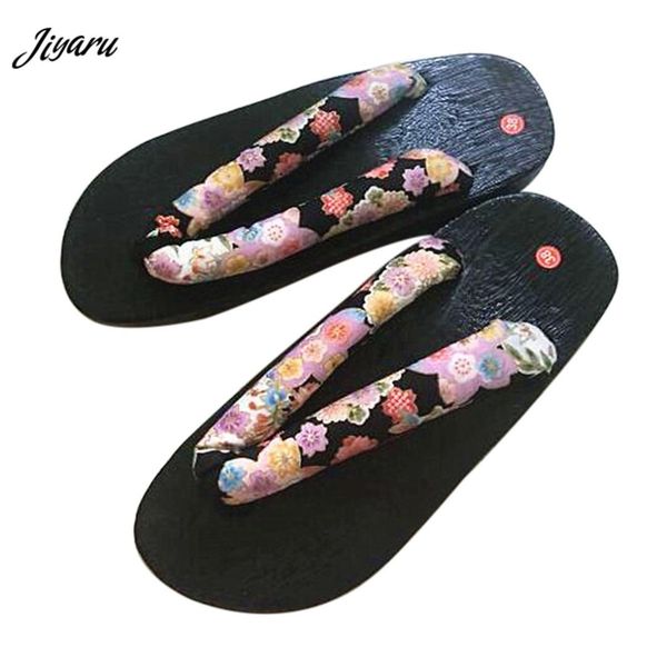 2019 new women geta clogs floral wooden flip flops japanese style home slippers wear-resistant geta clogs zapatos de mujer, Black
2019 new women geta clogs floral wooden flip flops japanese style home slippers wear-resistant geta clogs zapatos de mujer, Black