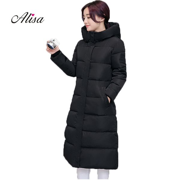 casaco plus size women padded jacket 2018 new long sleeve hooded casual parka solid thcik elegant long coat female coats, Black
casaco plus size women padded jacket 2018 new long sleeve hooded casual parka solid thcik elegant long coat female coats, Black