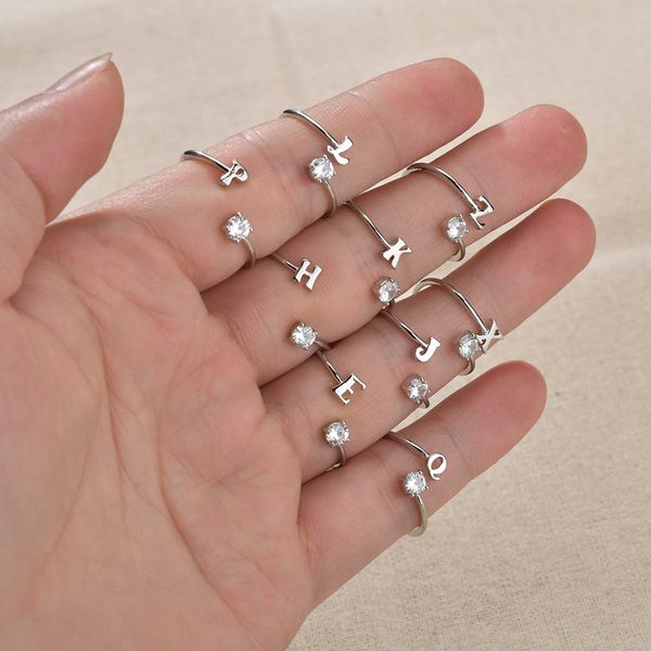 women 26 letters silver rings for party rhinestone open finger rings female engagement zircon ring wedding jewelry
women 26 letters silver rings for party rhinestone open finger rings female engagement zircon ring wedding jewelry