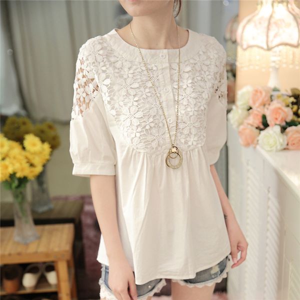 2019 summer women long sleeve elegant white lace blouse femme hollow out office shirt transparent cotton blusas mujer
2019 summer women long sleeve elegant white lace blouse femme hollow out office shirt transparent cotton blusas mujer