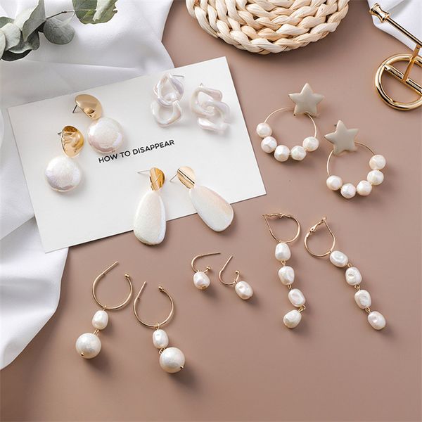 trendy simulated pearl asymmetric earrings for women fashion geometric dangle earrings irregular pendientes jewelry gift, Silver
trendy simulated pearl asymmetric earrings for women fashion geometric dangle earrings irregular pendientes jewelry gift, Silver