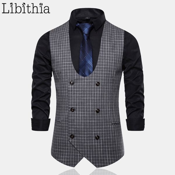 men's casual sleeveless plaid formal waistcoats dress suit vest double-breasted luxury autumn suit black dark grey navy blue a99, Black;white
men's casual sleeveless plaid formal waistcoats dress suit vest double-breasted luxury autumn suit black dark grey navy blue a99, Black;white