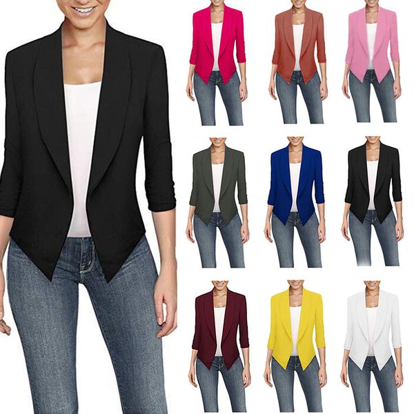 women slim fit casual ladies blazer autumn business suit long sleeve office outwear coat office jacket workwear plus size, White;black
women slim fit casual ladies blazer autumn business suit long sleeve office outwear coat office jacket workwear plus size, White;black