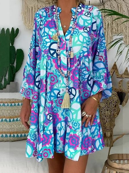 large size women's dress 2020 new summer dresses print v-neck loose seven-point sleeve dresses, Black;gray
large size women's dress 2020 new summer dresses print v-neck loose seven-point sleeve dresses, Black;gray