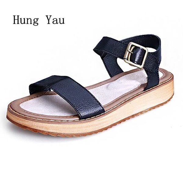 woman sandals shoes 2018 summer style wedges flat sandals women fashion slippers rome platform genuine leather plus size, Black
woman sandals shoes 2018 summer style wedges flat sandals women fashion slippers rome platform genuine leather plus size, Black