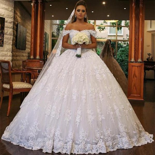 luxury lace ball gown wedding dresses 2019 vestido de noiva off the shoulder bridal gowns custom made trouwjurk, White
luxury lace ball gown wedding dresses 2019 vestido de noiva off the shoulder bridal gowns custom made trouwjurk, White