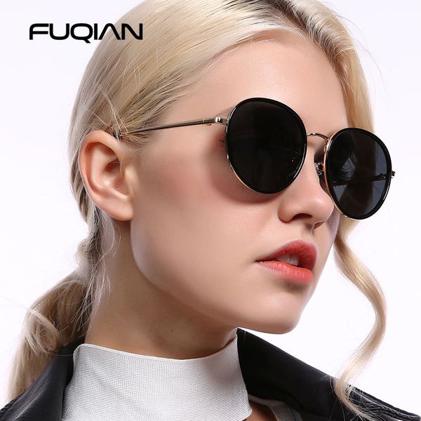fuqian brand new classic round polarized women sunglasses beautifu metal and plastic frame lady glass black shades uv400, White;black
fuqian brand new classic round polarized women sunglasses beautifu metal and plastic frame lady glass black shades uv400, White;black