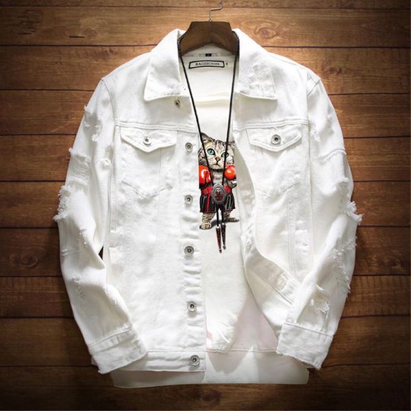 men's jackets mens denim jacket trendy fashion hip hop streetwer ripped jeans male cowboy coats, Black;brown
men's jackets mens denim jacket trendy fashion hip hop streetwer ripped jeans male cowboy coats, Black;brown