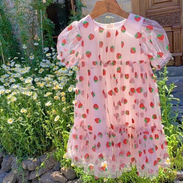 kids girls dress sumemr 2020 baby dresses cute strawberry pattern short sleeve mesh tulle dress, Red;yellow
kids girls dress sumemr 2020 baby dresses cute strawberry pattern short sleeve mesh tulle dress, Red;yellow