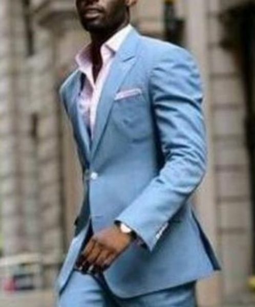 custom blue men's slim fit double slit suit jacket groom men's wedding dress 2 jacket pants, White;black
custom blue men's slim fit double slit suit jacket groom men's wedding dress 2 jacket pants, White;black
