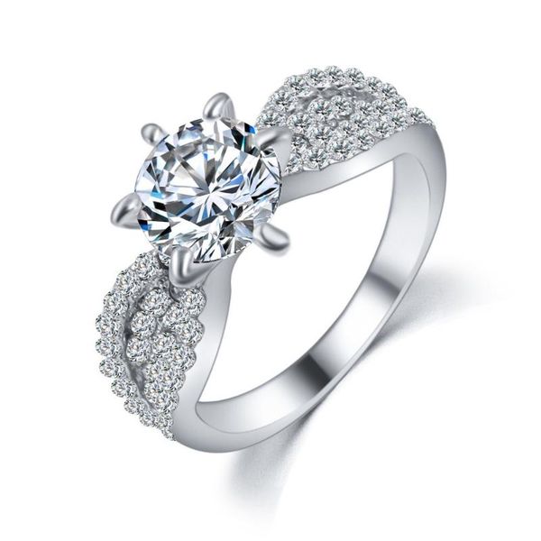 wedding ring for women rose gold color six claw cubic zirconia round cut engagement party gift fashion jewelry, Slivery;golden
wedding ring for women rose gold color six claw cubic zirconia round cut engagement party gift fashion jewelry, Slivery;golden