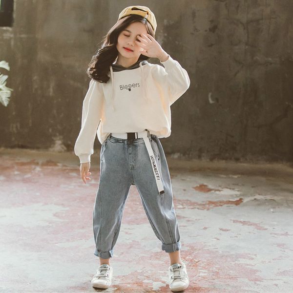 girls clothes spring long sleeve girls clothing toddler hoodies denim pants jean children suits kids clothes sets 4-12y, White
girls clothes spring long sleeve girls clothing toddler hoodies denim pants jean children suits kids clothes sets 4-12y, White