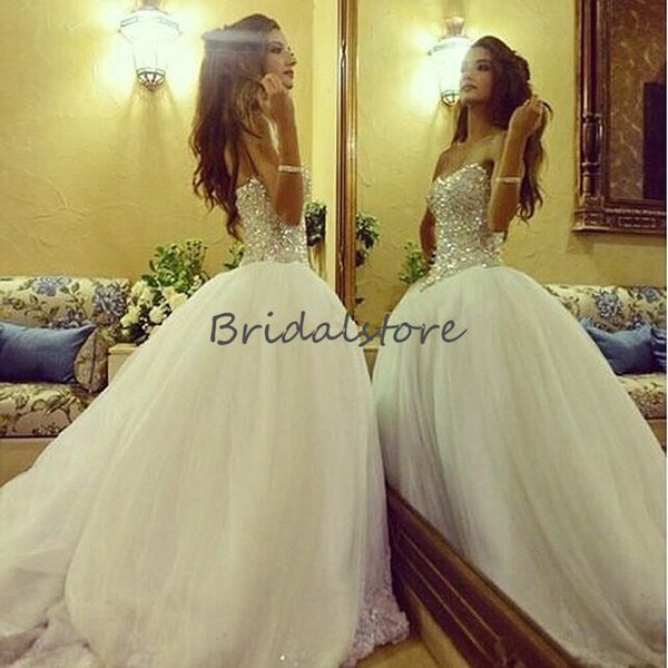 bling crystal wedding dress sweetheart tulle lace princess country church wedding dresses 2019 zipper back shinning bridal gown for sale, White
bling crystal wedding dress sweetheart tulle lace princess country church wedding dresses 2019 zipper back shinning bridal gown for sale, White