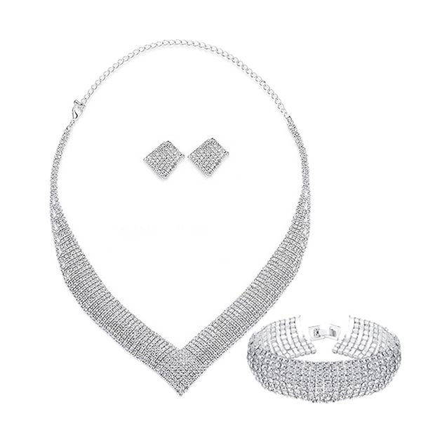 роскошные ювелирные изделия set классический кристалл люкс для женщин clear rhinestone свадебные браслеты колье, Silver
роскошные ювелирные изделия set классический кристалл люкс для женщин clear rhinestone свадебные браслеты колье, Silver