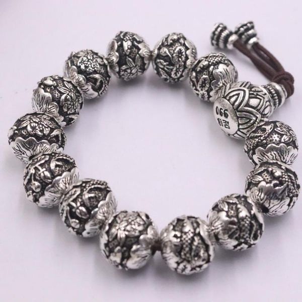 new pure 990 fine silver bracelet 14mm reliefs bead link chain bracelet 60mm 83.09g, Golden;silver
new pure 990 fine silver bracelet 14mm reliefs bead link chain bracelet 60mm 83.09g, Golden;silver