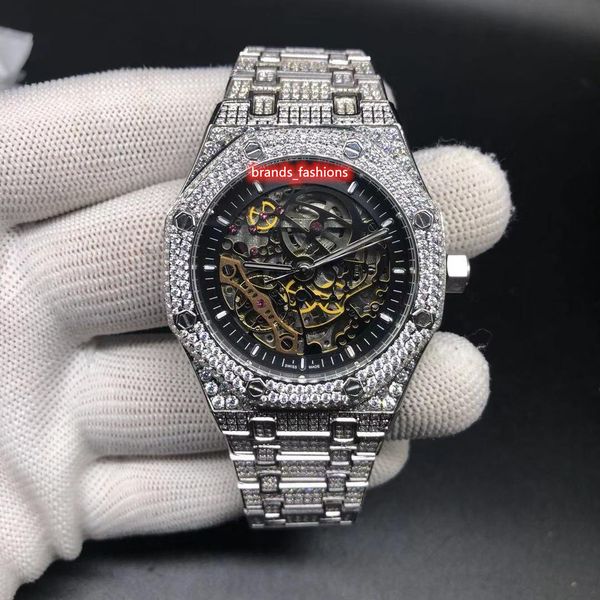 men's hip hop wristwatch silver ice diamond watches hollow mechanical watch stainless steel case watch automatic mechanical watch, Slivery;brown
men's hip hop wristwatch silver ice diamond watches hollow mechanical watch stainless steel case watch automatic mechanical watch, Slivery;brown