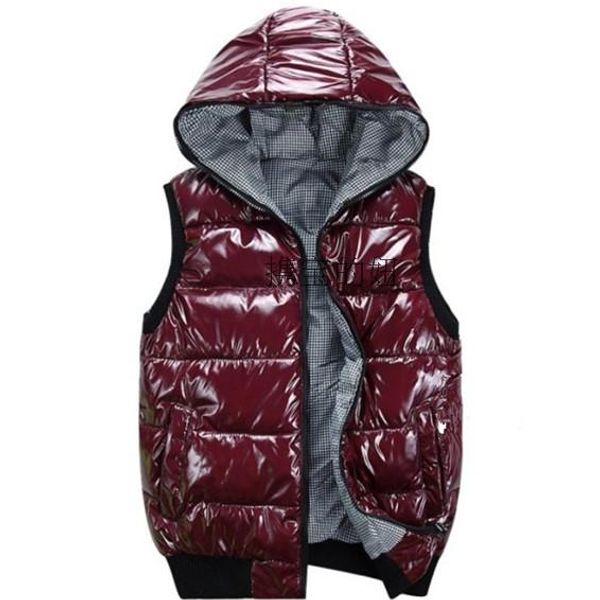 women's vests bright winter hooded vest down cotton vest, Black
