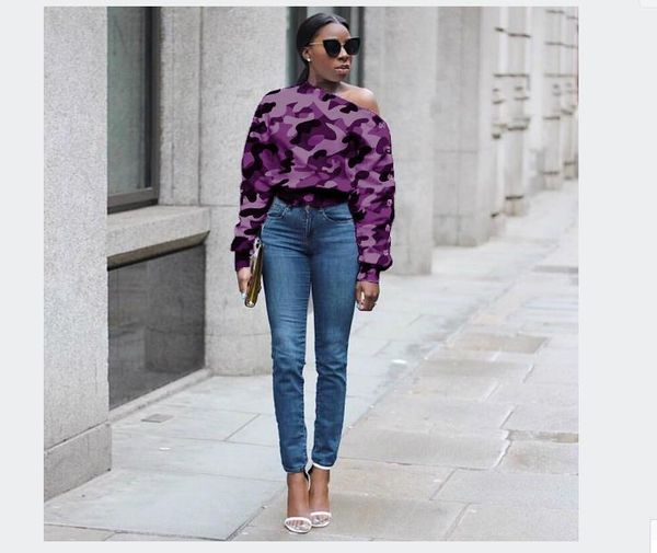 shoulder tshirts camouflage printed button casual long sleeved pullover fashion females tees women designer one, White
shoulder tshirts camouflage printed button casual long sleeved pullover fashion females tees women designer one, White