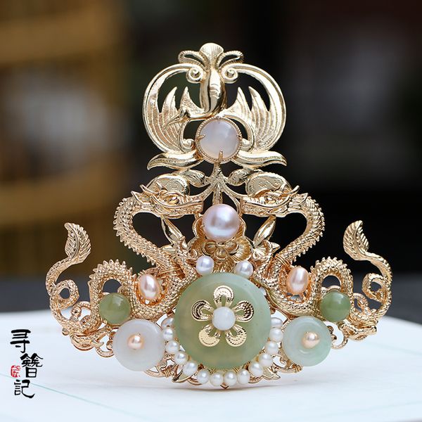 классическая hanfu hair crown мужчины золотой высокий топ корона мир пряжка жемчужина шпилька головной убор двойной дракон волос корона косп, Golden;white
классическая hanfu hair crown мужчины золотой высокий топ корона мир пряжка жемчужина шпилька головной убор двойной дракон волос корона косп, Golden;white