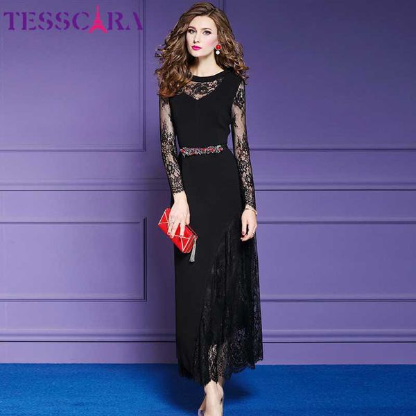 tesscara women autumn elegant lace dress female long maxi party robe femme vintage vestidos plus size, White;black
tesscara women autumn elegant lace dress female long maxi party robe femme vintage vestidos plus size, White;black