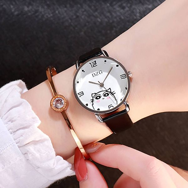 dzg women's watch leather bracelet creative cartoon pictures ladies fashion alloy analog quartz wrist watch reloj de las señoras, Slivery;brown
dzg women's watch leather bracelet creative cartoon pictures ladies fashion alloy analog quartz wrist watch reloj de las señoras, Slivery;brown