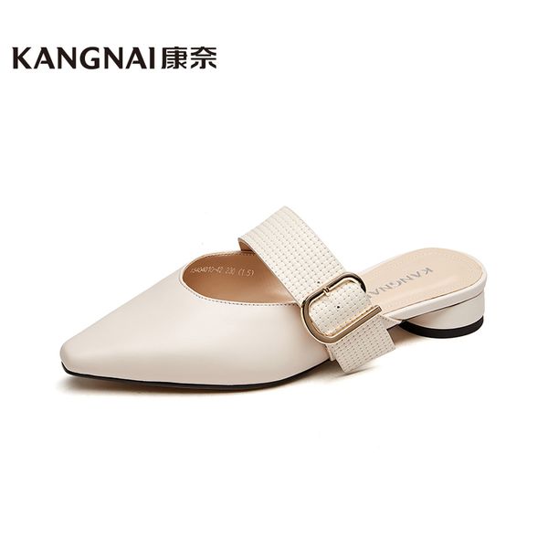 kangnai women mules pointed toe genuine leather slip-on buckle band summer metal decoration office ladies flat shoes summer, Black
kangnai women mules pointed toe genuine leather slip-on buckle band summer metal decoration office ladies flat shoes summer, Black