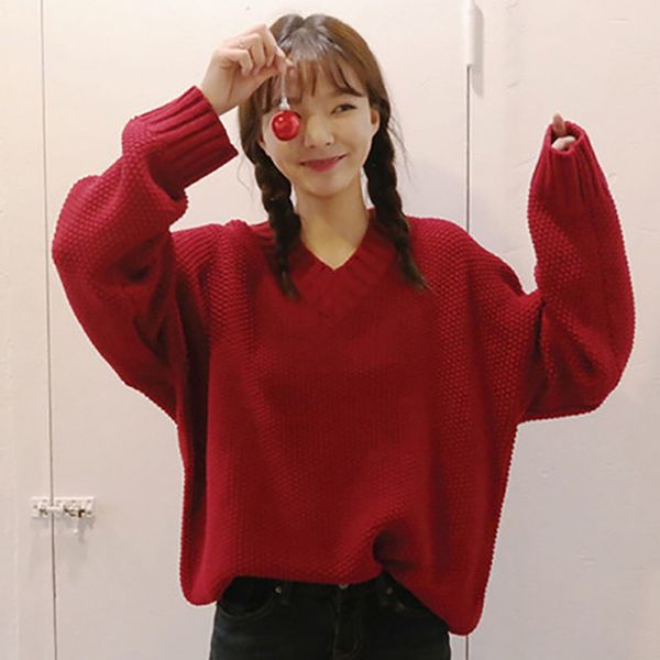 autumn winter women sweaters korean style v-neck long sleeve pullovers casual loose solid knitted jumpers sweter mujer 2019 hot, White;black
autumn winter women sweaters korean style v-neck long sleeve pullovers casual loose solid knitted jumpers sweter mujer 2019 hot, White;black
