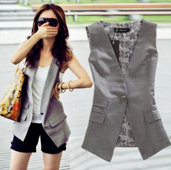 plus size loose womens vests new spring and autumn ol pocket long vest, Black;white
plus size loose womens vests new spring and autumn ol pocket long vest, Black;white