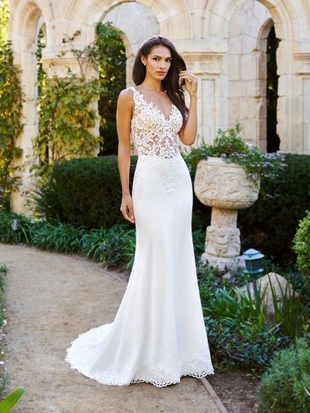boho sweep train appliques backless garden lace mermaid wedding dresses 2019 v neck beach princess bridal gown see through fashion, White
boho sweep train appliques backless garden lace mermaid wedding dresses 2019 v neck beach princess bridal gown see through fashion, White