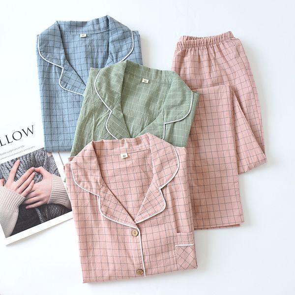 women's sleepwear plaid lovers' 2pcs suit long sleeve women pajamas set couple nightwear japanese stripe cotton gauze home clothes, Black;red
women's sleepwear plaid lovers' 2pcs suit long sleeve women pajamas set couple nightwear japanese stripe cotton gauze home clothes, Black;red