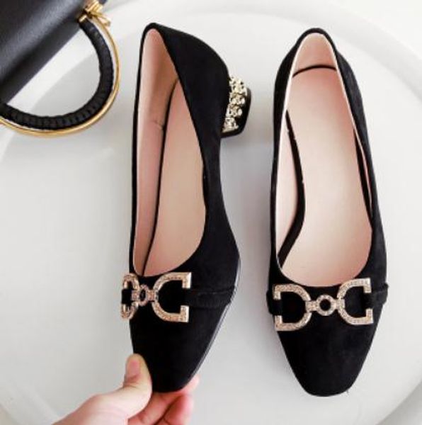 2019 women's shoes in spring and autumn with new style low heel coarse heel round head suede@8030, Black
2019 women's shoes in spring and autumn with new style low heel coarse heel round head suede@8030, Black