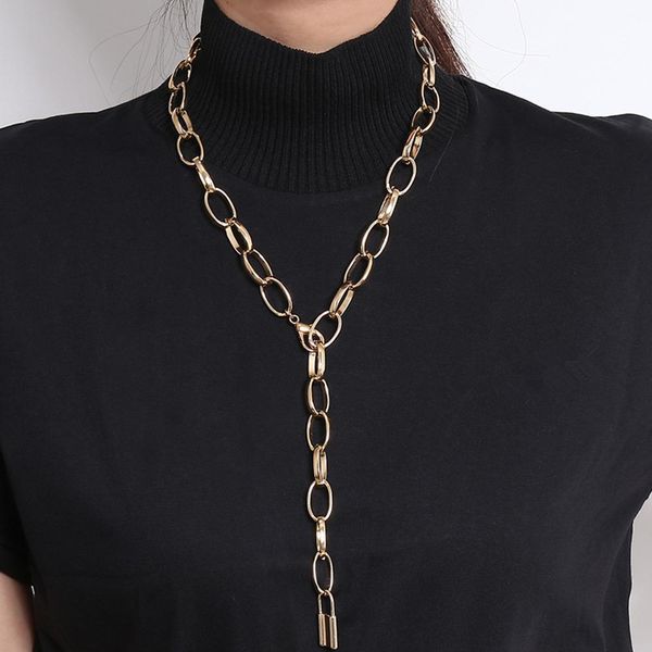 diezi punk vintage fashion gold color long chain choker necklace 2019 new geometric lock pendant necklaces for women men jewelry, Silver
diezi punk vintage fashion gold color long chain choker necklace 2019 new geometric lock pendant necklaces for women men jewelry, Silver