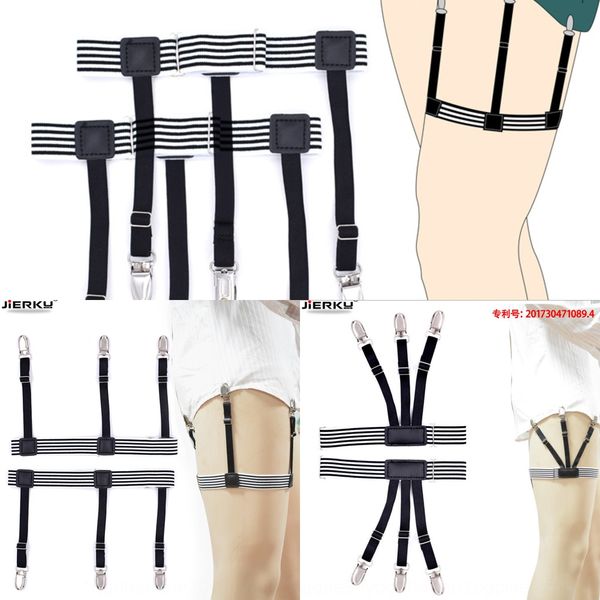 men's clip elastic adjustable anti-skid garters black shirt suspender shirt and white strips, Black;white
men's clip elastic adjustable anti-skid garters black shirt suspender shirt and white strips, Black;white