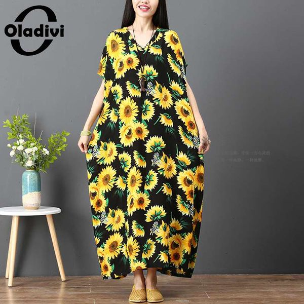 oladivi oversized plus size women fashion flower printed summer long boho dress ladies beach wear tunic dresses 8xl 7xl 6xl 5xl, Black;gray
oladivi oversized plus size women fashion flower printed summer long boho dress ladies beach wear tunic dresses 8xl 7xl 6xl 5xl, Black;gray