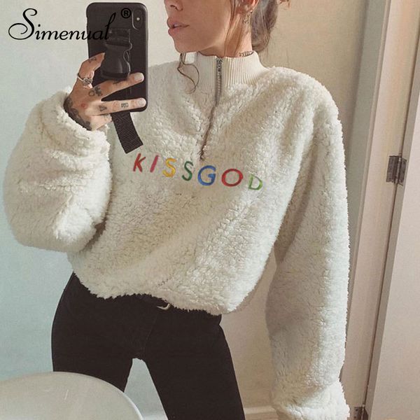 simenual polar fleece casual warm sweatshirts women embroidery letter teddy bear winter hoody long sleeve zipper fashion hot, Black
simenual polar fleece casual warm sweatshirts women embroidery letter teddy bear winter hoody long sleeve zipper fashion hot, Black