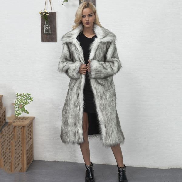 2018 women faux fur coat winter thick warm fluffy long fur coats fashion lapel shaggy jackets overcoat plus size outwear, Black
2018 women faux fur coat winter thick warm fluffy long fur coats fashion lapel shaggy jackets overcoat plus size outwear, Black