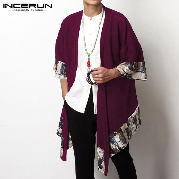 incerun 2020 chinese style men outerwear vintage cloak casual kimono half sleeve irregular long trench coats men plus size 5xl, Tan;black
incerun 2020 chinese style men outerwear vintage cloak casual kimono half sleeve irregular long trench coats men plus size 5xl, Tan;black
