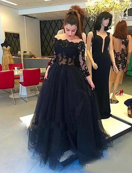 new charming black prom dresses a line long sleeve off shoulder formal long evening dresses lace tulle floor length party gowns custom size
new charming black prom dresses a line long sleeve off shoulder formal long evening dresses lace tulle floor length party gowns custom size