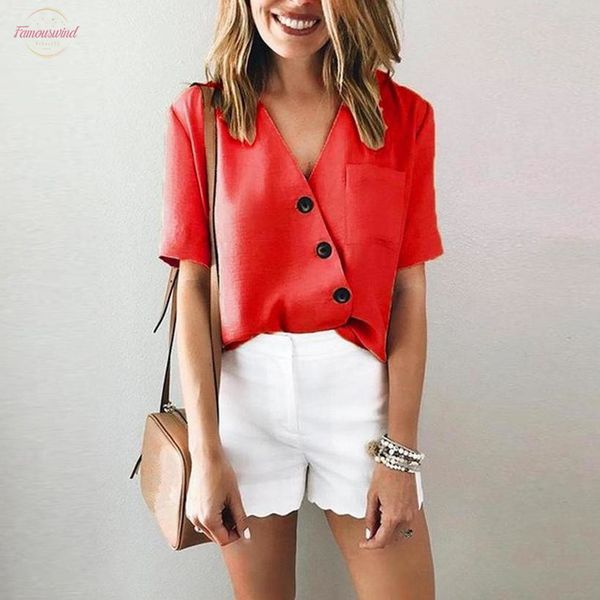 2020 female blouse fashion womens button v neck short sleeve blouse causal solid shirt harajuku casual blouse for summer, White
2020 female blouse fashion womens button v neck short sleeve blouse causal solid shirt harajuku casual blouse for summer, White